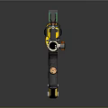 Futuristic Yellow Gun With Black Orange Accents Scope Barrel Grip And Bullet Shell