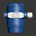 Blue Industrial Digital Pressure Transmitter With Display And Stainless Steel Base
