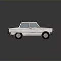 White Vintage Car With Weathered Body Classic Design And Surface Reflection 3d model