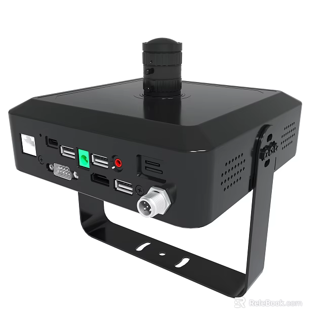 Black Multifunctional Device With Built In Camera Multiple Ports And Stable Mount 3d model