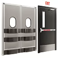 Industrial Metal Double Doors With Observation Windows And Handles For Commercial Use