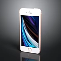 White Smartphone With Colorful Abstract Pattern Screen On Black Background