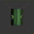 Modern Green Grid Structure Furniture With Transparent Panels And Stable Support Frame
