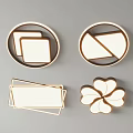 Modern Ceiling Lights with Circular Square Rectangular and Clover Shaped Designs 3d model