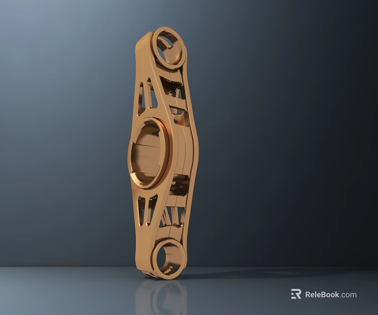Golden Metal Road Infrastructure Component With Geometric Holes And Structural Design 3d model 