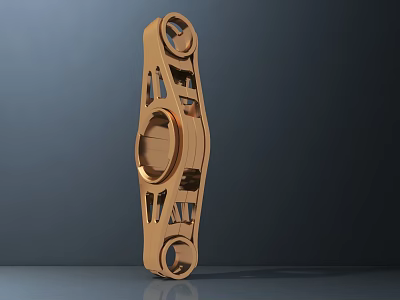 Golden Metal Road Infrastructure Component With Geometric Holes And Structural Design 3d model