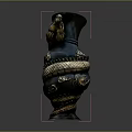 Stunning Decorative Black And Gold Vase With Intricate Dragon Design