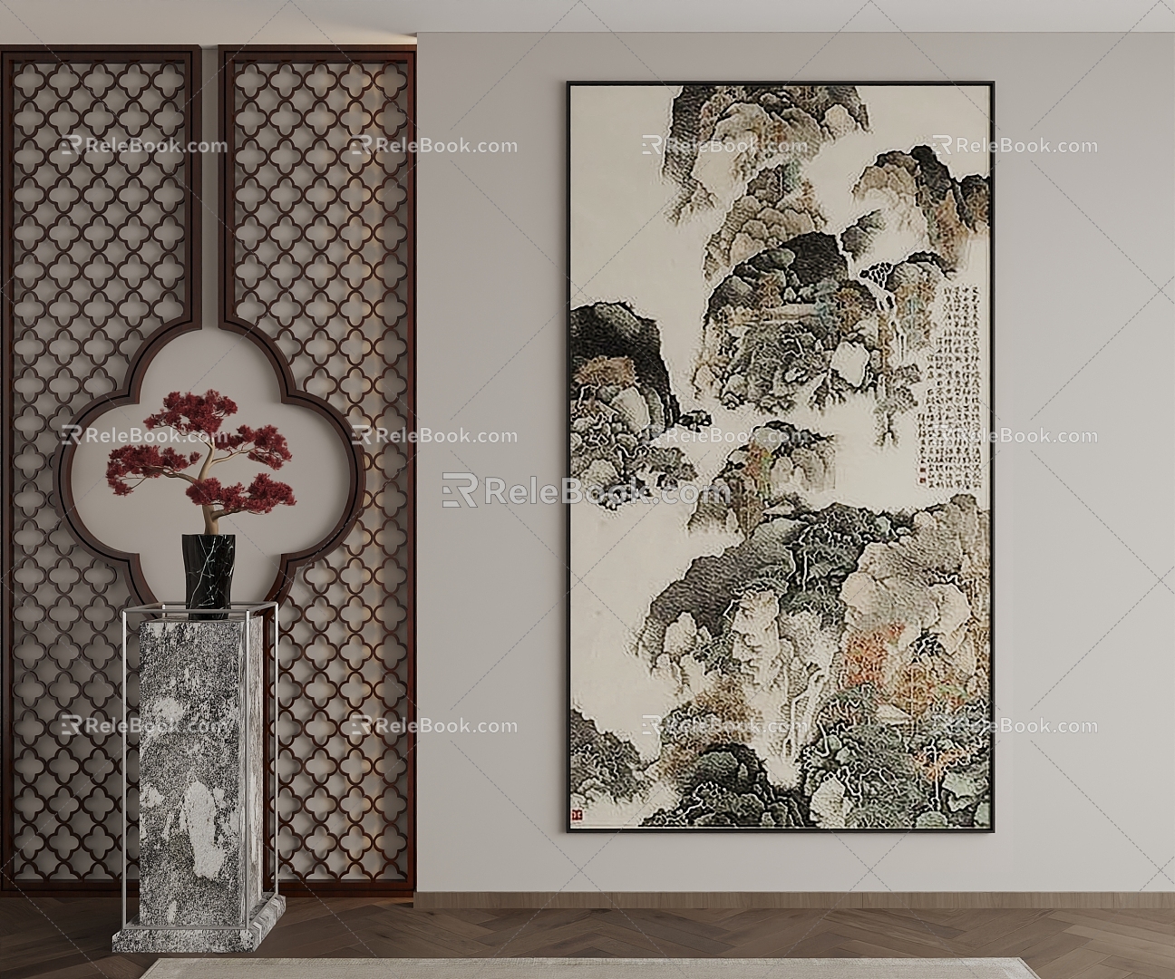 New Chinese Decorative Painting 3d model