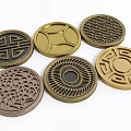 Elegant Circular Wall Decor with Various Metallic Colors Geometric Patterns and Hollow Out Design