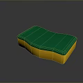 Household Cleaning Sponge With Green Top And Yellow Bottom For Daily Use