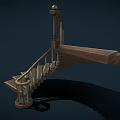 Classic Spiral Staircase With Wooden Steps And Metal Handrail Interior Design