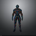 Colorful Fantasy Armor 3D Model With Vibrant Patterns And Detailed Design