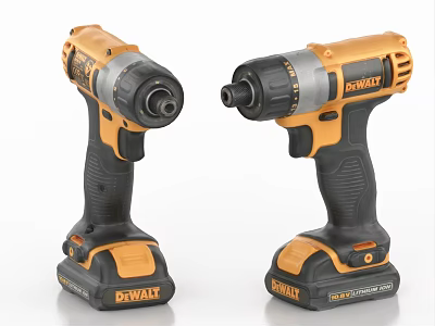 DEWALT Cordless Power Tools Two Pieces Featuring Orange Black Design And Ergonomic Handle 3d model