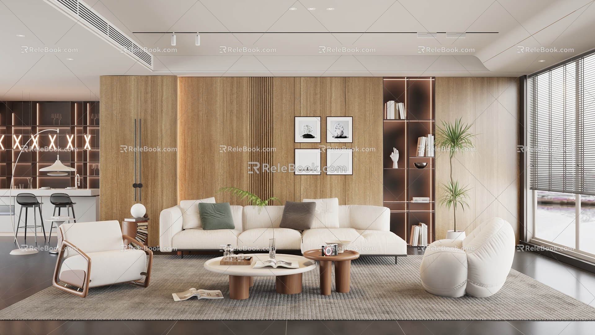 Simple Light Luxury Living Room Sofa Carpet 3d model