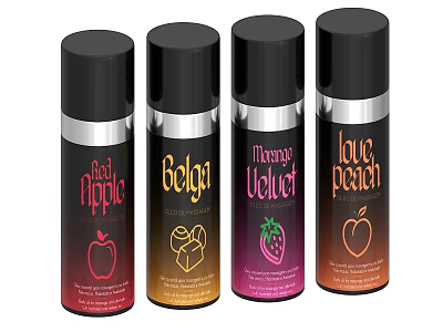 Household Spray Products With Red Apple Belga Mango Velvet And Love Peach Scents 3d model