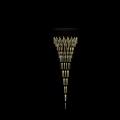Modern Gold and Crystal Chandelier with Vertical Pendants for Interior Design