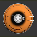 Orange Portable Gas Cylinder With Warning Label And Burner Support