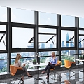 Office floor-to-ceiling windows 3d model