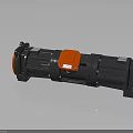 Industrial Gear Motor With Black Body Red Components And Bolted Metal Construction