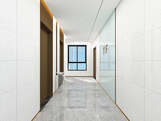 modern elevator hall 3d model