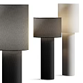 Modern Floor Lamps With Textured Shades And Neutral Color Finishes