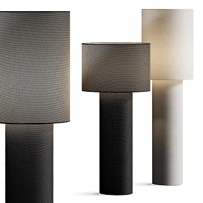 Modern Floor Lamps With Textured Shades And Neutral Color Finishes 3d model