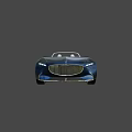 Deep Blue Luxury Convertible With Modern Design LED Headlights And Stylish Wheels