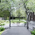 Garden Landscape Design With Wooden Deck Outdoor Seating Lake View And Mountain Scenery