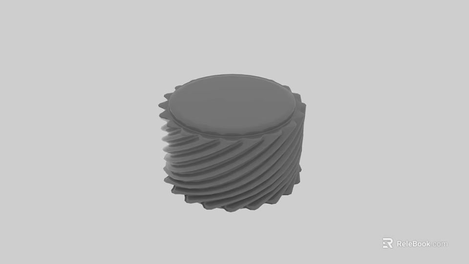 Gray Round Side Table With Spiral Design And Sleek Top Accent Furniture 3d model 