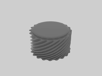Gray Round Side Table With Spiral Design And Sleek Top Accent Furniture 3d model