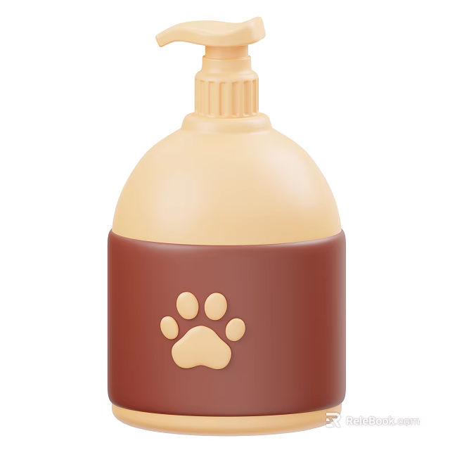 Cute Pet Themed Decorative Ornament Set With Beige Brown Body And Paw Print Design 3d model 