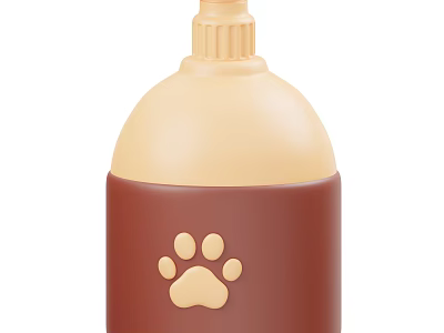 Cute Pet Themed Decorative Ornament Set With Beige Brown Body And Paw Print Design 3d model
