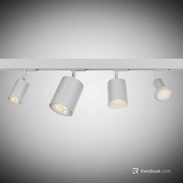 Modern White Recessed Downlights and Spotlights for Home Ceiling Lighting Design 3d model 