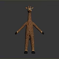Soft Stuffed Giraffe Toy With Brown Spots And Black Hooves For Kids Play