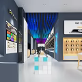 Modern Digital Store Interior With Electronics Display Phones Headphones And Lighting