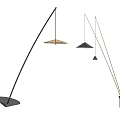 Modern Floor Lamp With Arched Metal Pole And Round Base Design 3d model