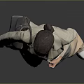 Woman Wearing Beige Trench Coat And Brown Pants On Gray Reflective Floor