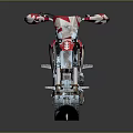 Red And White Sporty Snowmobile With Tracks And Skis For Snowy Terrain