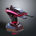 Sci Fi Mechanical Device With Red Lighting Polygonal Base And Futuristic Design