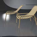 White Striped Design Lounge Chairs With Armrests For Outdoor Furniture