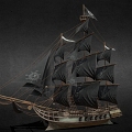 Vintage Sailing Medieval Pirate Ship 3d model