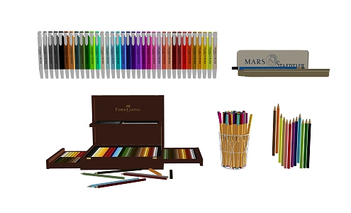 Modern Pen Color Lead 3d model