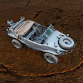 Gray Military Tank On Dry Cracked Ground With Vintage Terrain Features