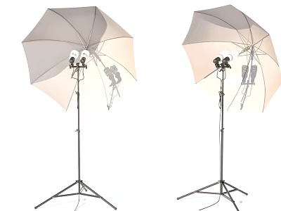 Professional Photography Umbrella Lighting Setup With Light Stands And Lamps 3d model