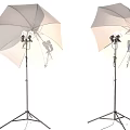 Professional Photography Umbrella Lighting Setup With Light Stands And Lamps