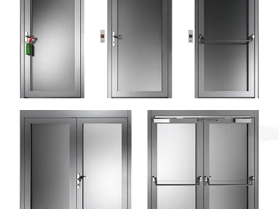 Stainless Steel Doors With Various Designs Single And Double Panel Options 3d model