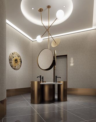 Light Luxury Toilet Public Toilet 3d model