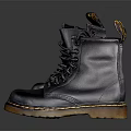Shiny Black Leather High Top Boots With Yellow Soles And Lace Up Design