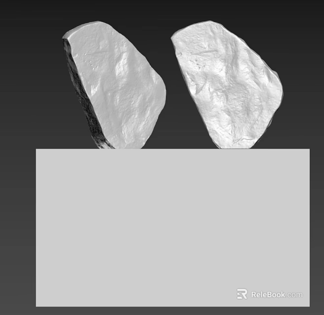 Minimalist Decorative Ornament Set With Stone Inspired Design On White Base 3d model