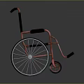 Ergonomic Medical Wheelchair With Red Frame Black Seat Armrests And Durable Wheels